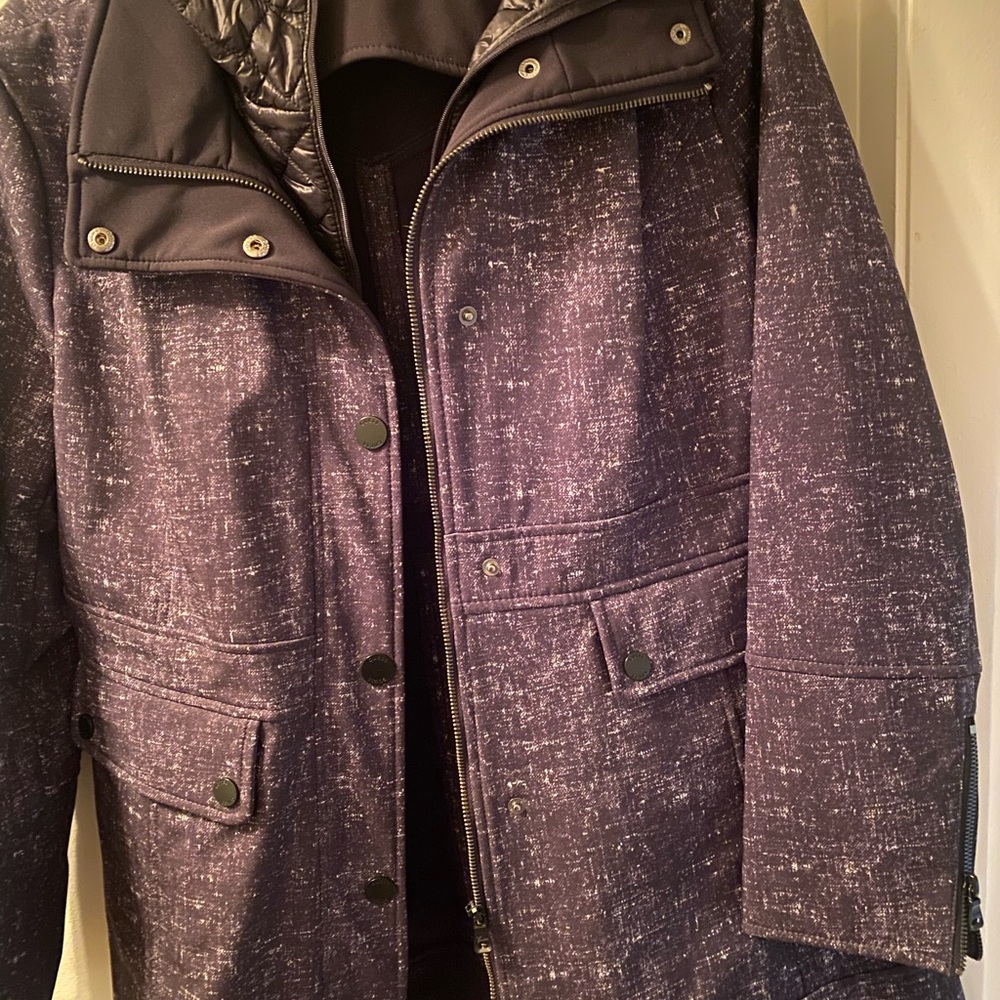 GUESS womens black Jacket with Snap Buttons